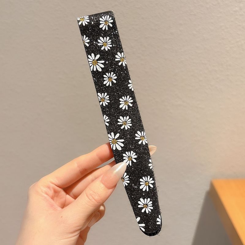 Flor triturada de punto banda de cabello fijación francesa velcro pegatinas para el cabello mujeres no comprimen el cabello lavar la cara banda de cabello tocado