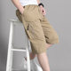 Cotton Capri Pants Middle-aged Men's Cotton Shorts Dad Summer Thin Casual Beach Loose plus size Pants