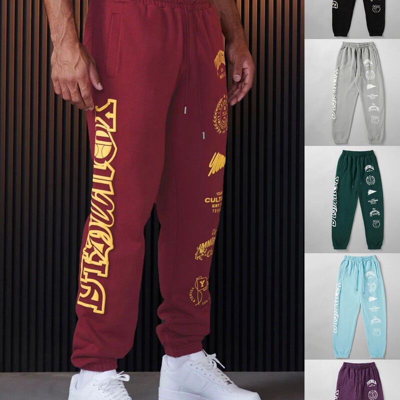 Youngla Jogger Men's Sports Pants Fitness Casual Long Pants Cotton Printed Jogger Pants Manufacturer