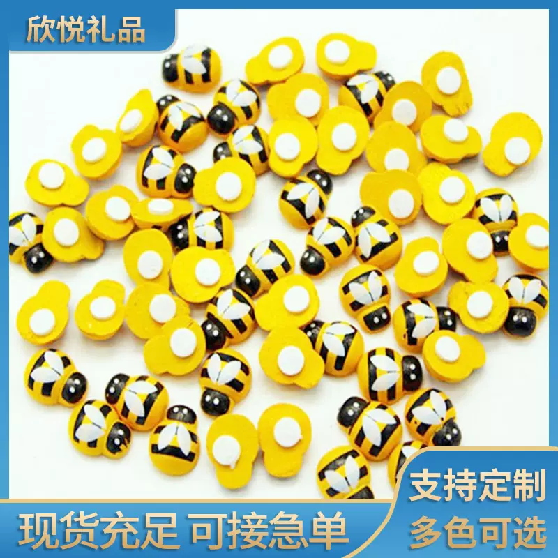 厂家批发花园木质甲壳虫双面胶甲虫黄蜜蜂微景观饰品儿童DIY配件