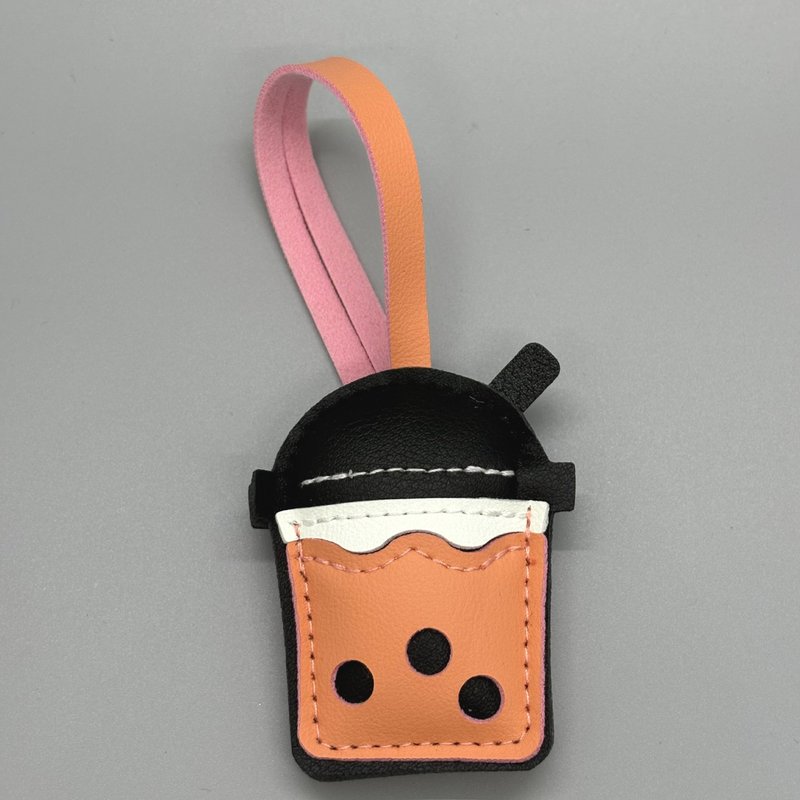 DIY ジュエリーバッグペンダントアクセサリー PU レザー立体両面マルチカラーミルクティーカップアクセサリー半完成キーホルダー|undefined