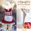 2001 burgundy 8-piece set, white fishnet, vibrating egg