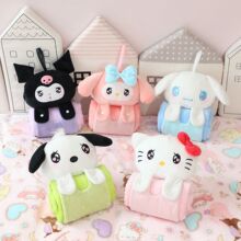 卡通库洛米两用汽车头枕颈枕卷毯子可爱午休空调毯车载便携毛毯午