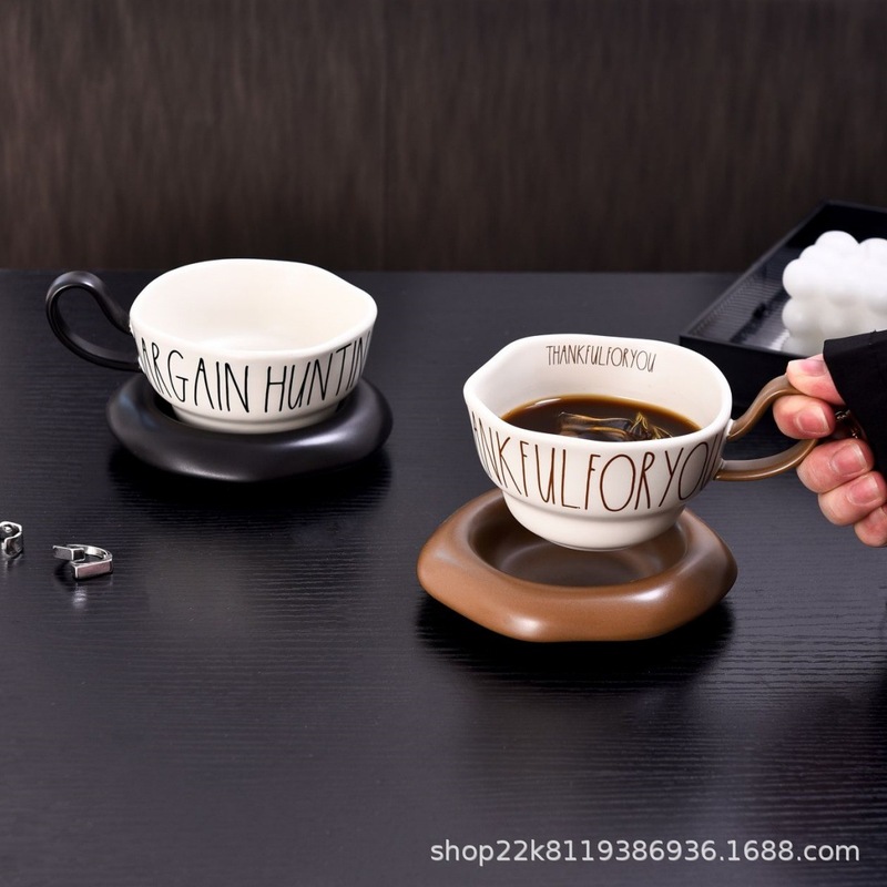 Coffee Cup and Saucer, High-End and Exquisite Couple Cup, Birthday Gift, Ceramic Mug, Afternoon Tea Cup, Latte Art Cup, Simple