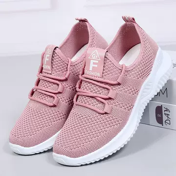Spring and summer new cross-border fashion casual running shoes Women's Fly woven breathable women's shoes soft bottom comfortable Sports Women's net shoes - ShopShipShake
