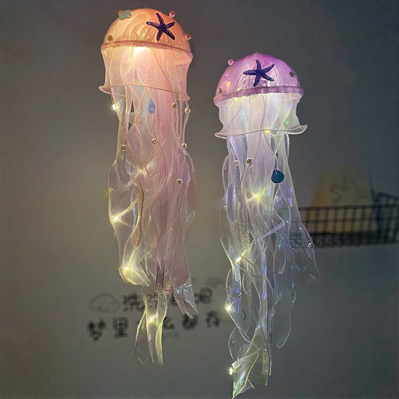 Cute Jellyfish Arylic Gauze Indoor Party Night Lights display picture 1