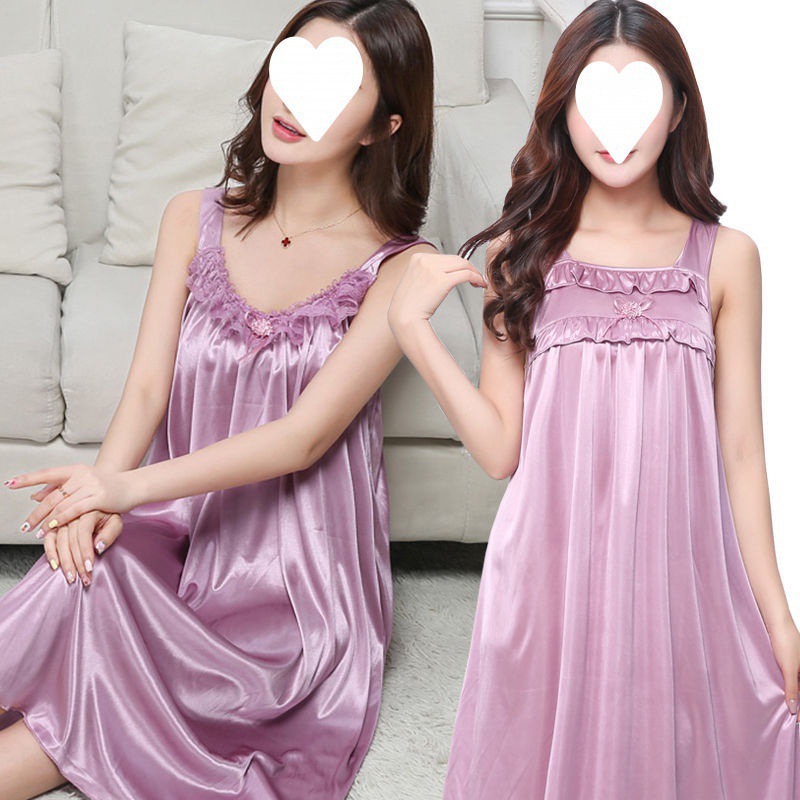 宽松睡裙夏新款睡衣冰丝凉快吊带大码短袖背心女妈妈孕妇200斤5XL