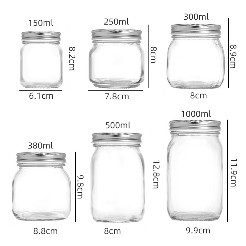 食品級耐高温黄桃ジャムレモンペースト蜂蜜瓶キムチ鉛フリーガラス彫刻貯蔵物密封缶|undefined