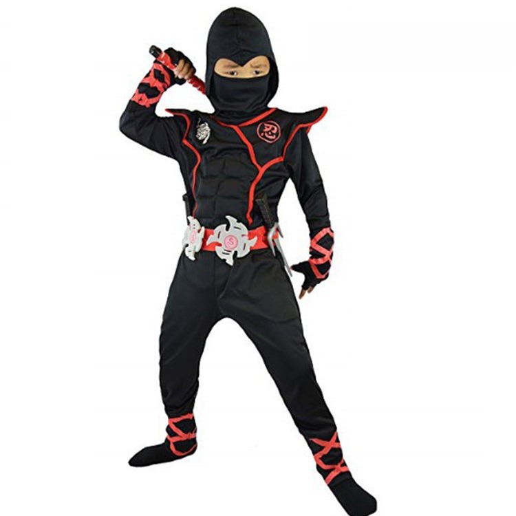 跨境cosplay万圣节服装儿童忍者肌肉游戏装扮演出服个性街头风