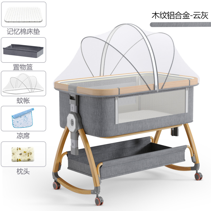Cuna de bebé recién nacido cama costura Cama grande Baby Shaker BB cama de los niños cuna cama multifuncional móvil plegable