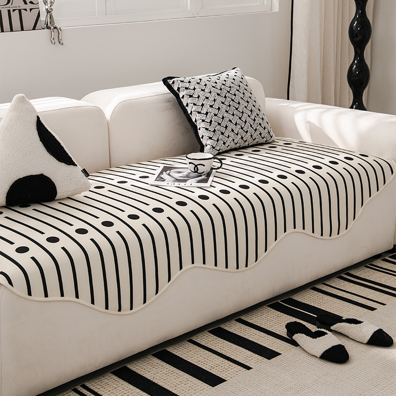 Special-Shaped Sofa Cushion for All Seasons, One-Piece Straight-Row Non-Slip Leather Sofa Special Cover, Modern Accessible Luxury Cover Cloth Towel