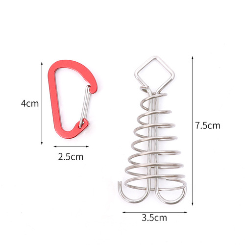 户外野营章鱼绳扣露营甲板钉不锈钢固定帐篷绳扣木板钩弹簧风绳挂