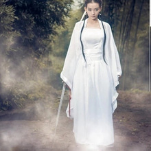 神雕侠侣小龙女服装白色仙女装侠客摄影写真贵妃服唐装汉服表演服