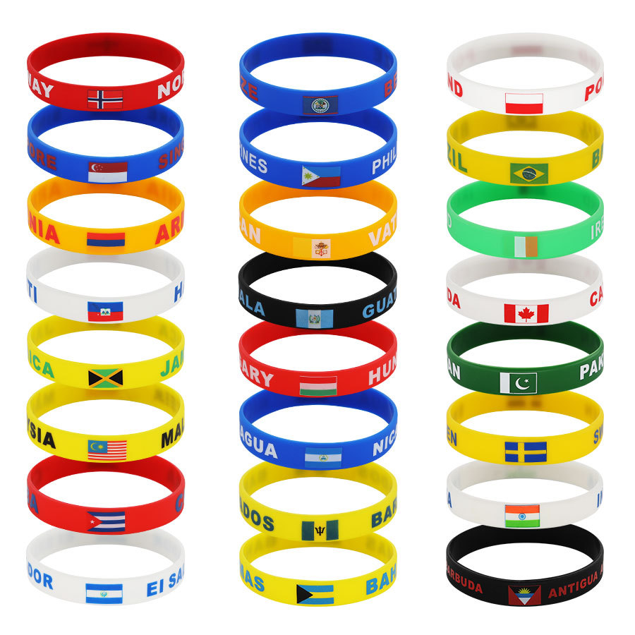 Bandera de silicona Bracelet Copa del Mundo Bracelet Bandera de silicona Bracelet Copa del Mundo Bracelet Bandera de silicona Bracelet Mundo
