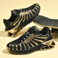 新款春夏季男士透气运动鞋电镀土豪金刀锋战士潮鞋网面休闲跑步鞋