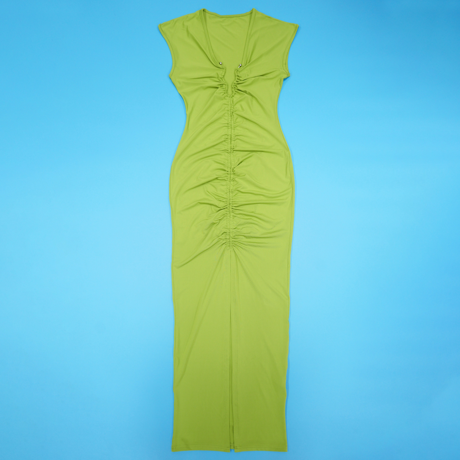 308g Weight Midi Dress Dress Length Type Sleeveless Sleeve Length Bodycon Dress Dresses Type Polyester Fabric Type High Waist Waist Line Party, Cocktail Party Occasion V Neck Neckline Skinny Fit Type Solid Color Pattern Summer Season Women's Gender Sexy, Streetwear Style Wholesale Women's Sexy Streetwear Solid Color Party Cocktail Party V Neck Sleeveless Bodycon Dress 12