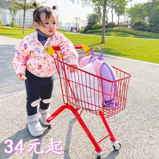 儿童购物车宝宝玩具零食车超市小型铁推车过家家手推收纳车可代发