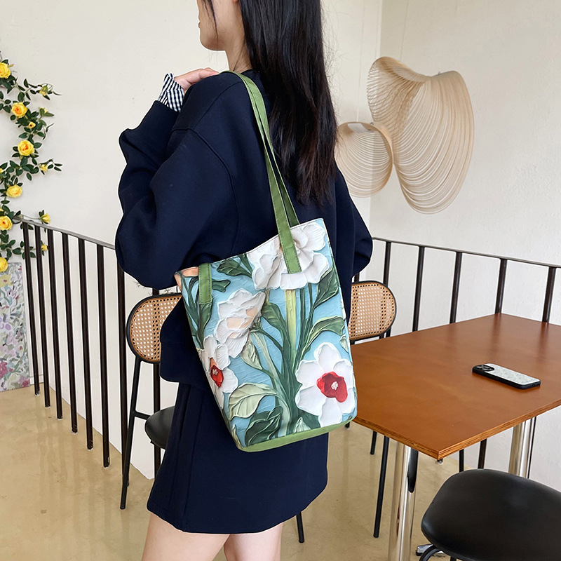 中国风清新斜挎包小众女包复古手提包2025夏季上班通勤帆布单肩包|undefined
