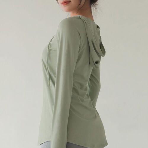 Fashion Loose Slimming Long Sleeve Hooded Sweatshirt Breathable Quick Dry Running Fitness Sport Top Yoga Clothes for Women