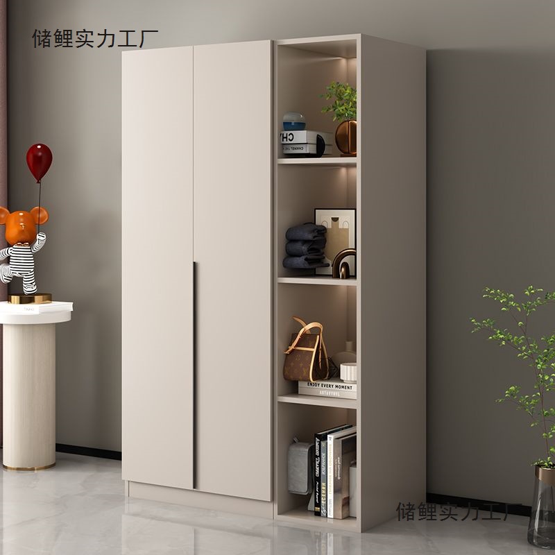 New Wardrobe for Home Bedroom Double-Door Wardrobe Rental House Wardrobe Assembly Deep Storage Storage Wardrobe Wood