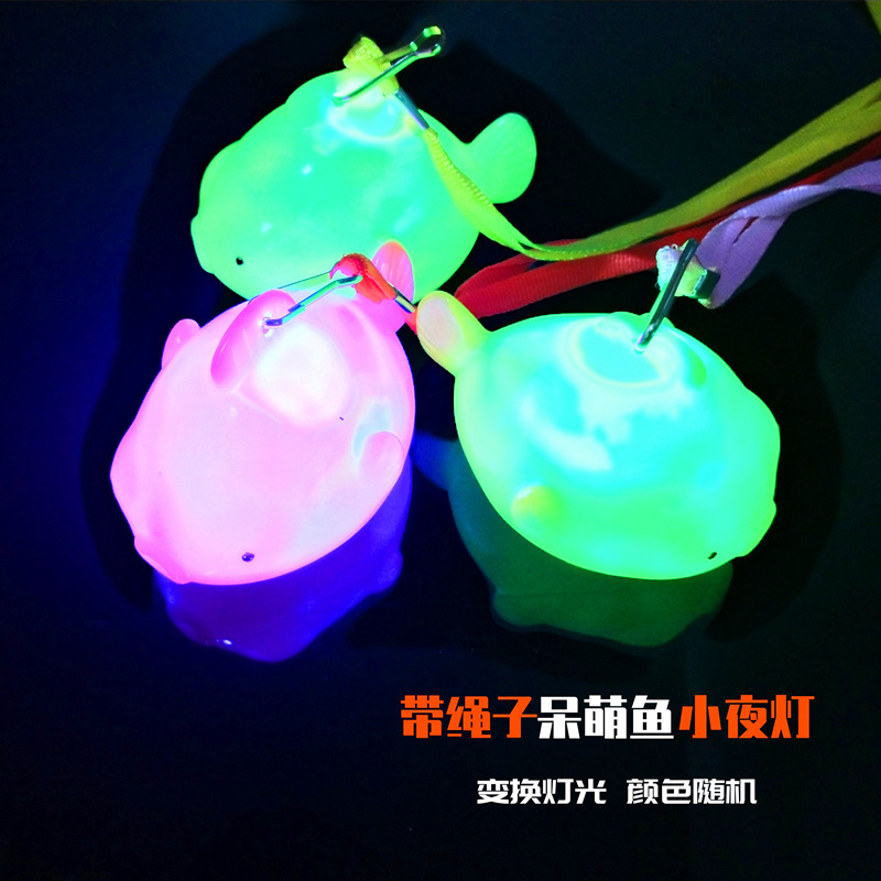 Nueva lámpara de noche de cuerda grande con delfines de cuerda lámpara de noche juguetes luminosos microcomercial empujar código de barrido pequeño regalo