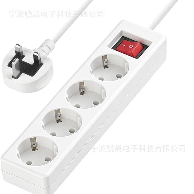 European to Uk Plug Adapter Eu to 3-Pin Uk Adapter Extension Led Eu to Uk Travel Adapter