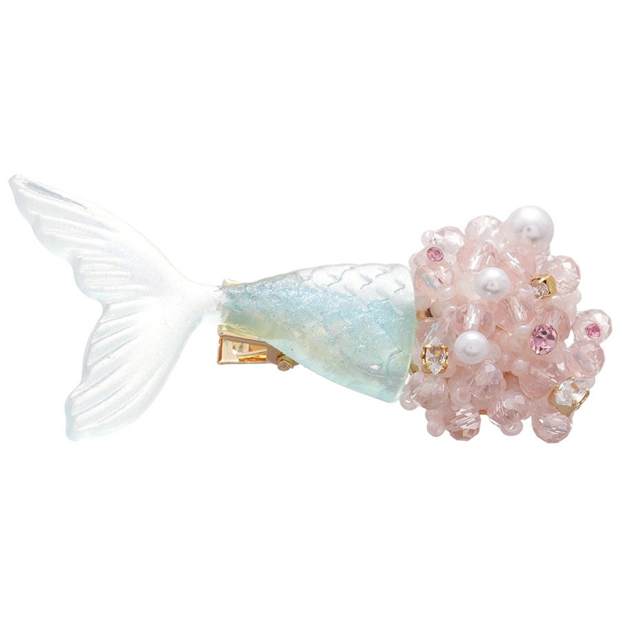 Pendientes de cola de pez racimo de flor de perla de resina de aguja de plata conjunto de horquillas pequeñas y exquisitas de moda joyería de lujo ligero de alta gama