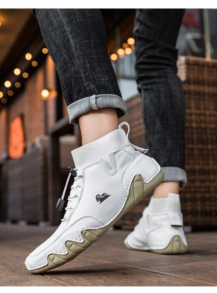 Bốt Martin cổ cao unisex dáng thể thao, đế bằng, mũi tròn — C8005 kaki, C8005 màu xám, C8005 màu đen, C8005M kaki lót nhung chi tiết 15