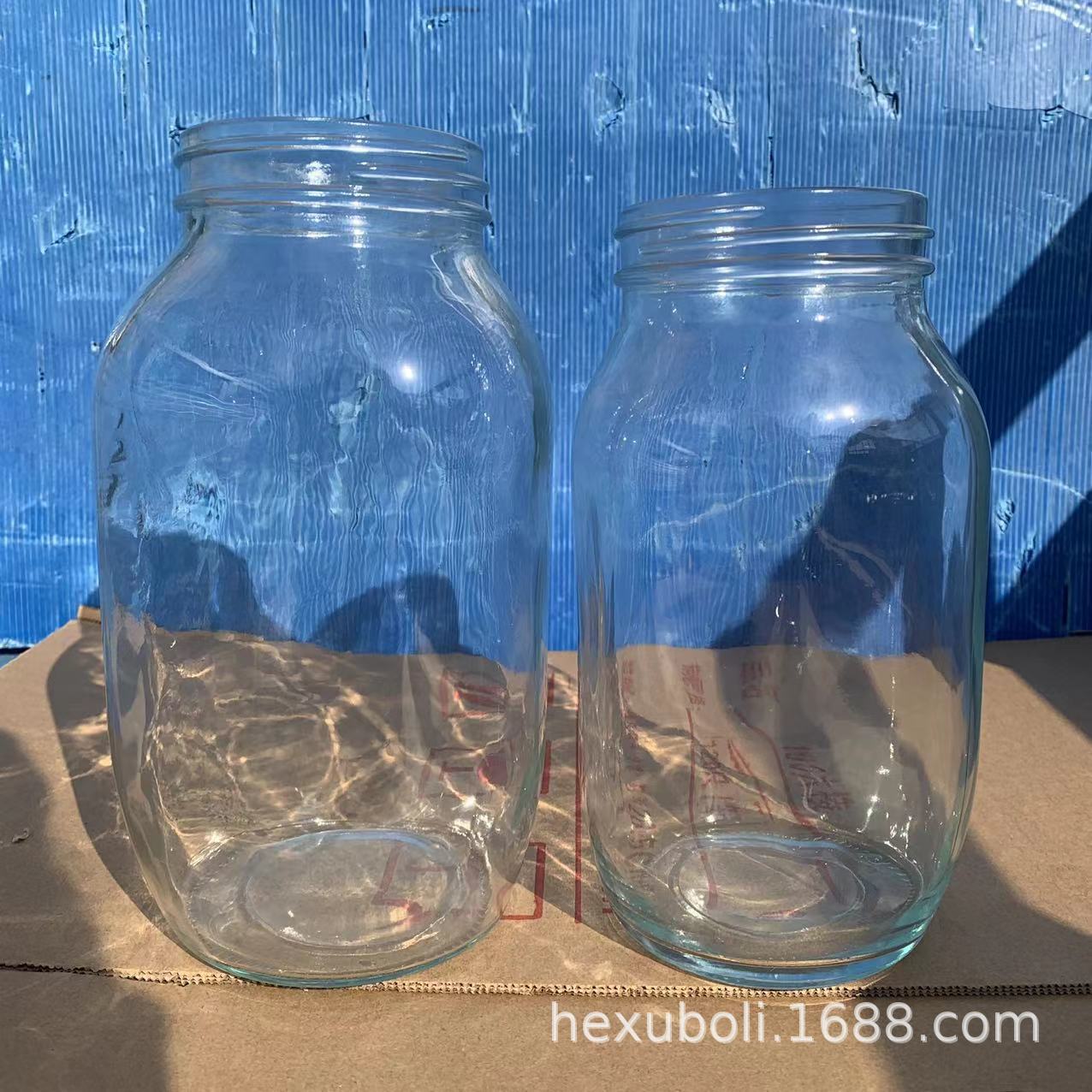 新款大容量梅森瓶1.5升/2升玻璃糖果罐鳕鱼肠瓶