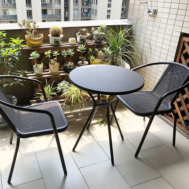 屋外テーブルと椅子籐椅子 3 点セット屋外庭庭バルコニーレジャー屋外折りたたみ小さなテーブルと椅子バルコニー|undefined