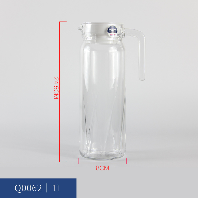 Lemeya vidrio resistente al calor hervidor de agua fría agua manzana verde engrosado jar de jugo tetera flor logotipo al por mayor
