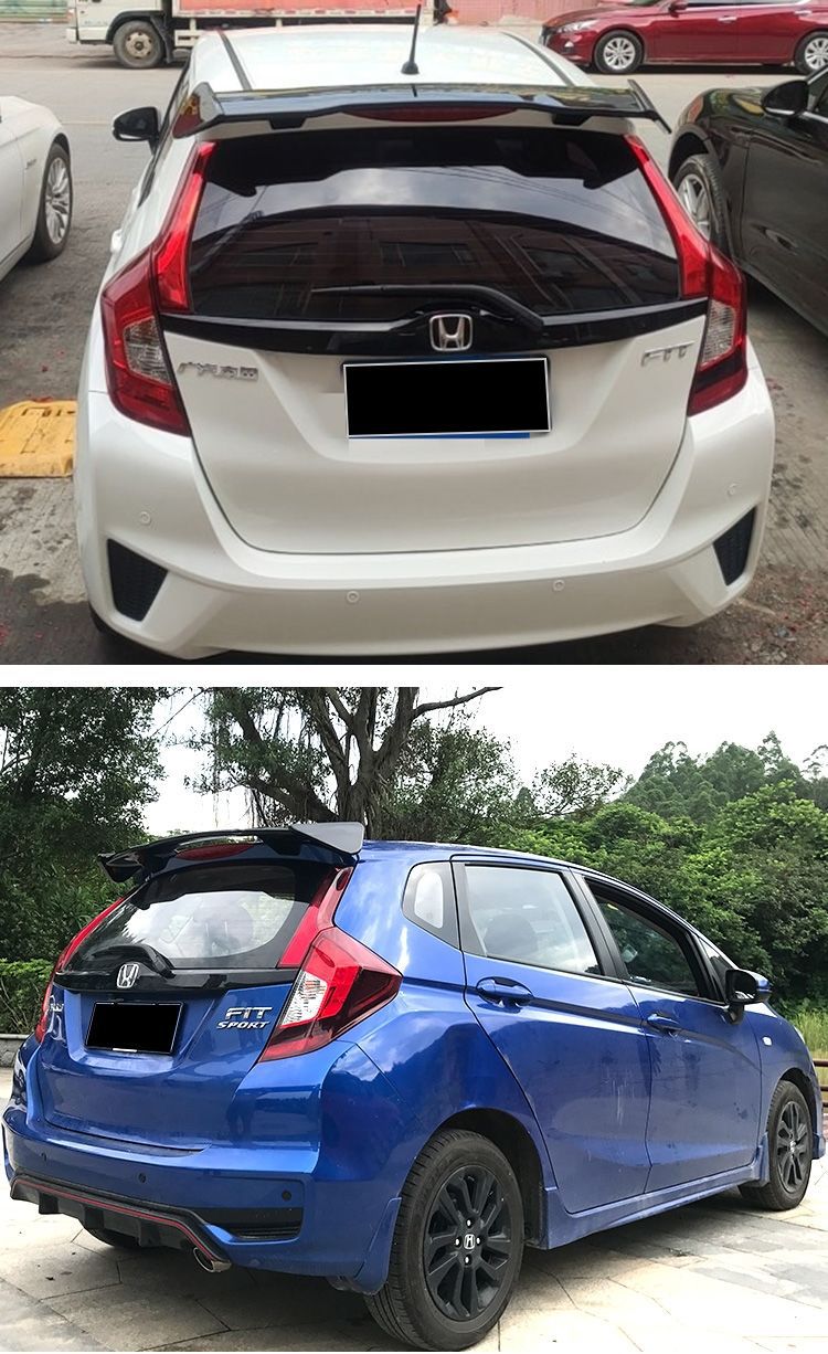 Suitable for 14-18 Honda new Fit rear wing GK5 modified car large rear wing non-perforated sports modified parts