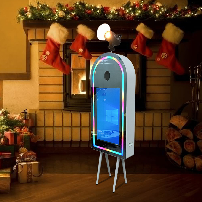 New新款拱门镜面照相亭360PhotoBooth镜子摊位室内派对一体机