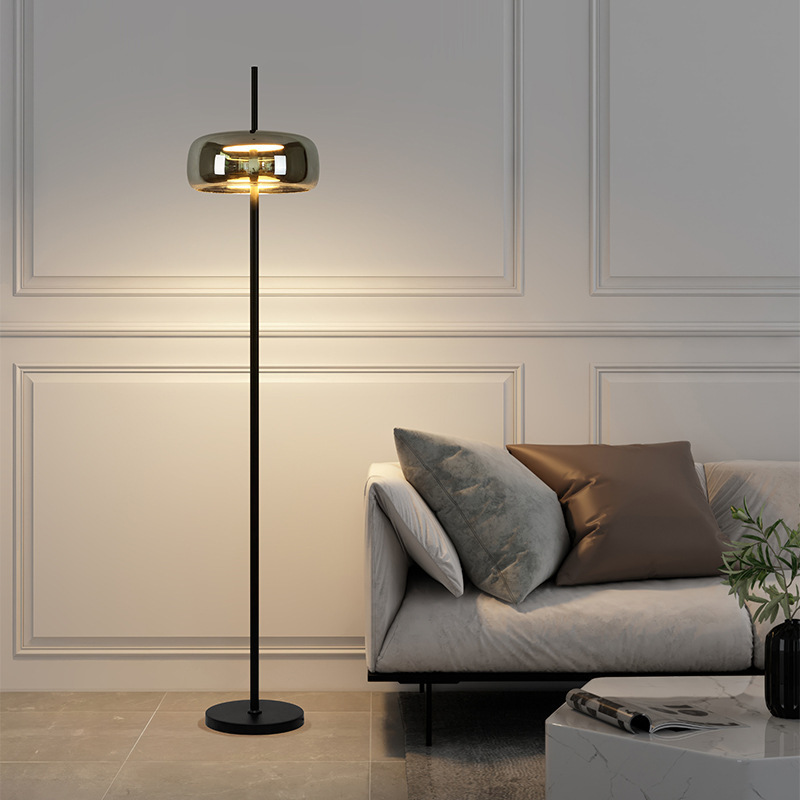 Italian-Style Minimalist Floor Lamp, Ambient Light Next to the Sofa in the Living Room, Light Luxury Feel, Bedroom Standing Bedside Glass Lamp Italian-Style Minimalist Floor Lamp, Ambient Light Next to the Sofa in the Living Room, Light Luxury Feel, Bedroom Standing Bedside Glass Lamp