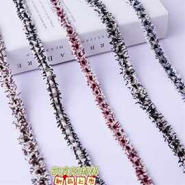 1cm韩国DIY小香风涤纶毛边金丝编织花边织带服装辅料现货新款促销