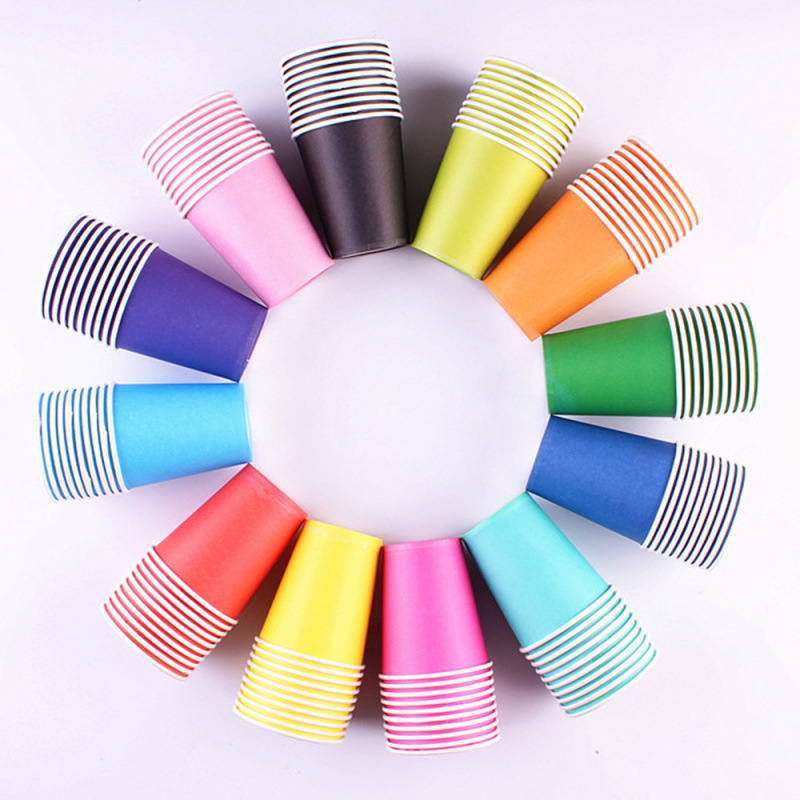 10 tazas de papel coloridas para jardín de infantes materiales hechos a mano tazas de papel espesadas artísticas DIY materiales hechos a mano image 4