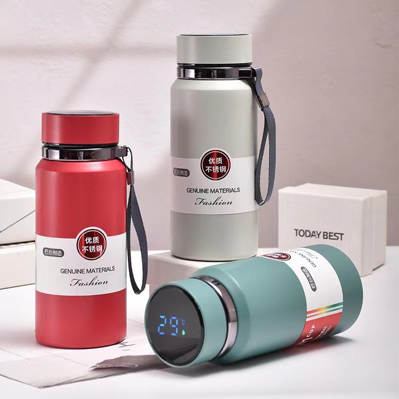 Botella deportiva de acero inoxidable 304 con ventosa portátil de gran capacidad para viajes y actividades al aire libre