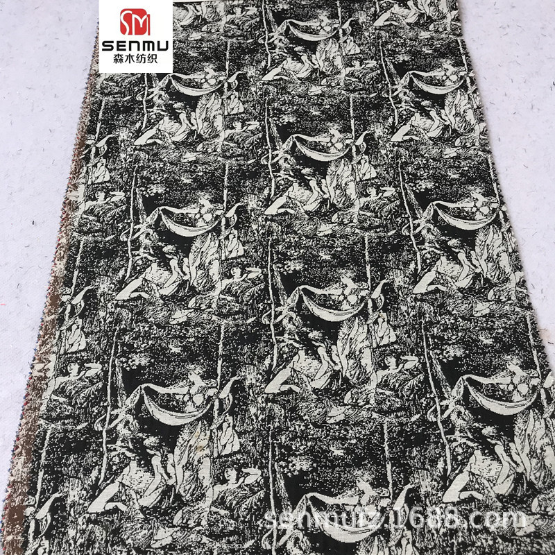 新款时尚色织平纹布欧美锻面精细提花面料潮流西装连衣裙涤纶布