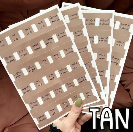 2024 Transfronterizo Prayer Bible Tabs Diseño cruzado Biblia Índice Etiqueta engomada