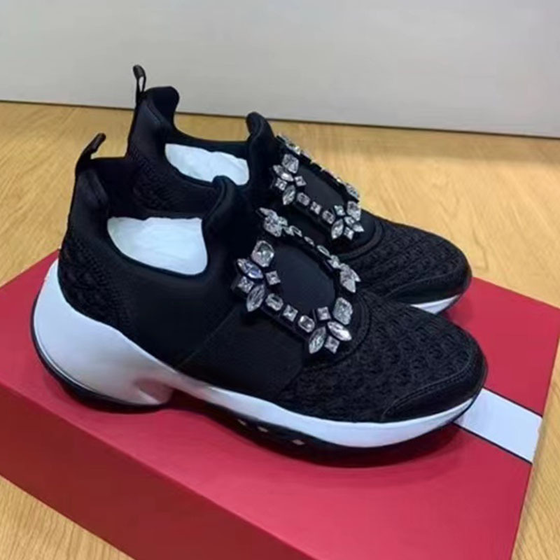 유럽 역 RV 라인스톤 스퀘어 버클 메쉬 스포티 스타일 토레 신발 여성 통기성 두꺼운 바닥 눈물 여왕 진 지위안 같은 스타일