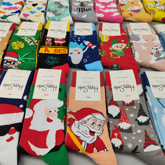 happy socks新品聖誕款襪子瑞典潮牌時尚新百搭ins潮中筒女襪批發