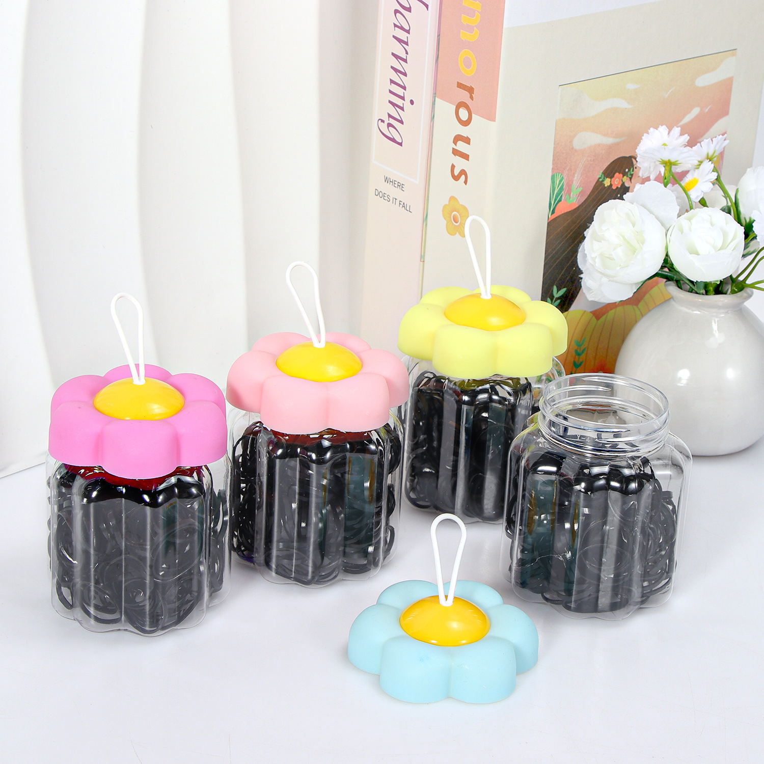 Banda de goma negra para niños, alto valor elástico, duradero, lazo para el cabello, no daña el cabello, anillo para el cabello de goma, accesorios para la cuerda para la cabeza, puesto