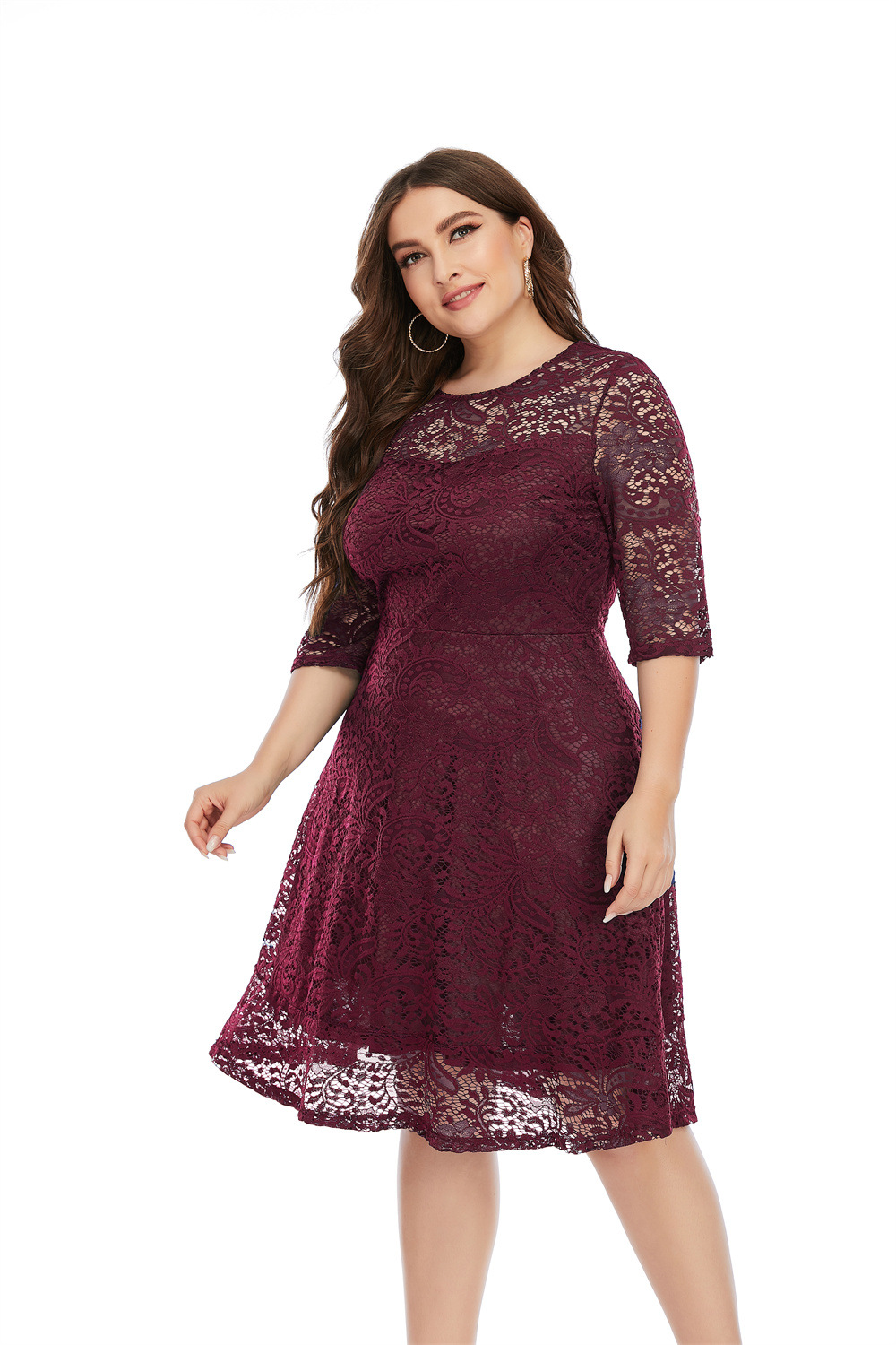 Plus Size Dress Wholesale Mid-Length Formal Lace Dress – Something She  Likes Wholesale