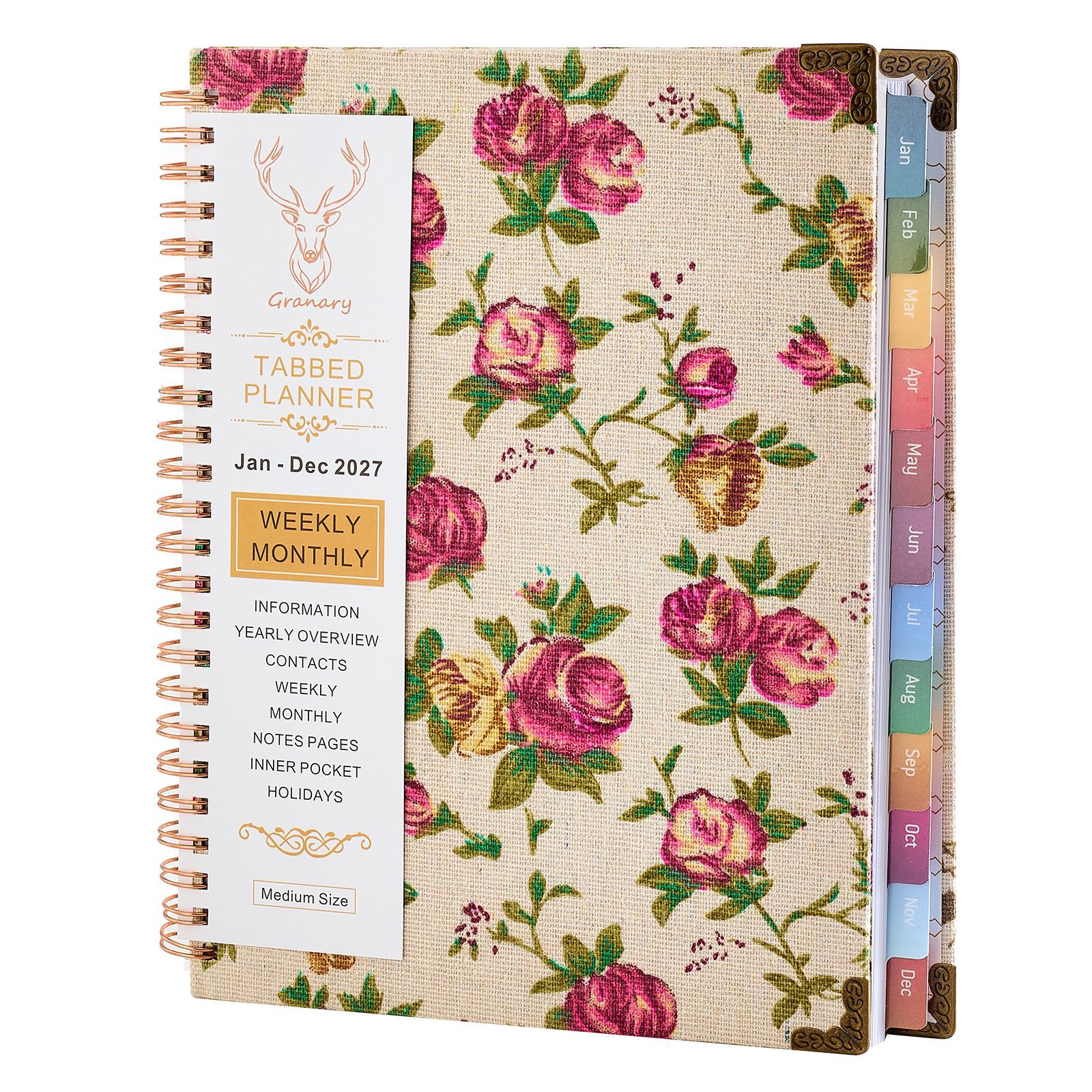 Agenda Planificadora con Espiral A5 de Papel con Índice para Oficina