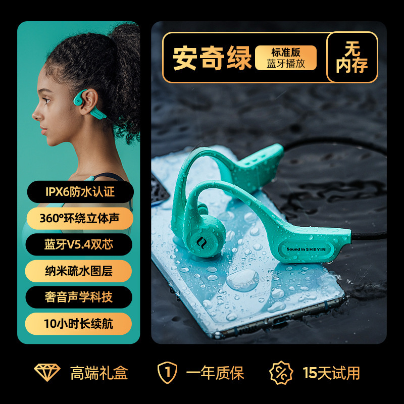 奢音X15真骨传导蓝牙耳机运动跑步骑行游泳防水专用不入耳挂脖式|undefined