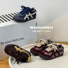 迈小迈2025冬季新款韩版男女童休闲鞋复古百搭加绒软底宝宝阿甘鞋
