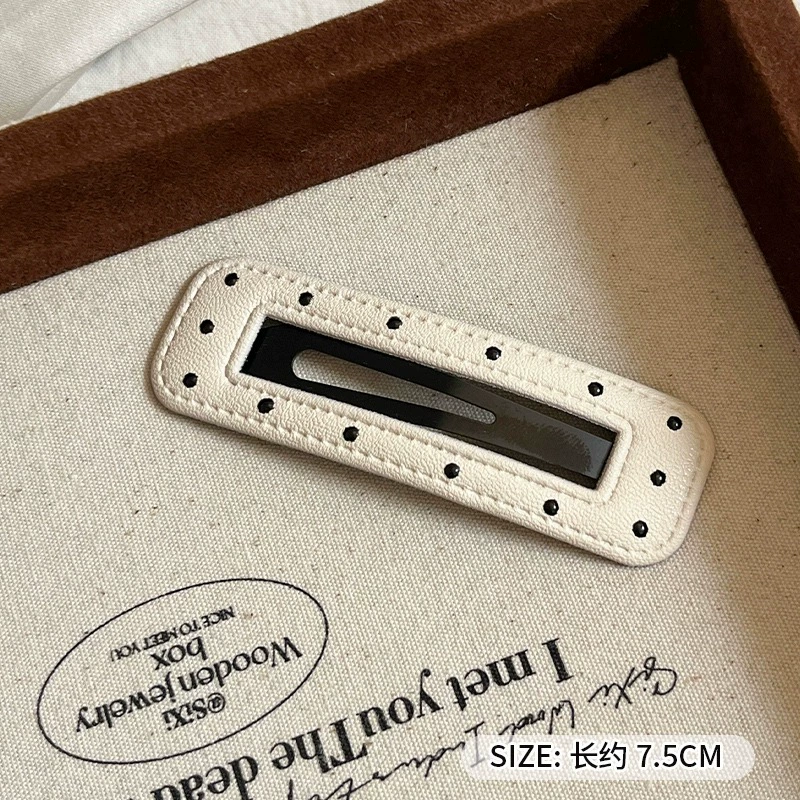Hairgrip clip, Korean-style bangs hairpin, simple elegant faux-leather look, multi-color options