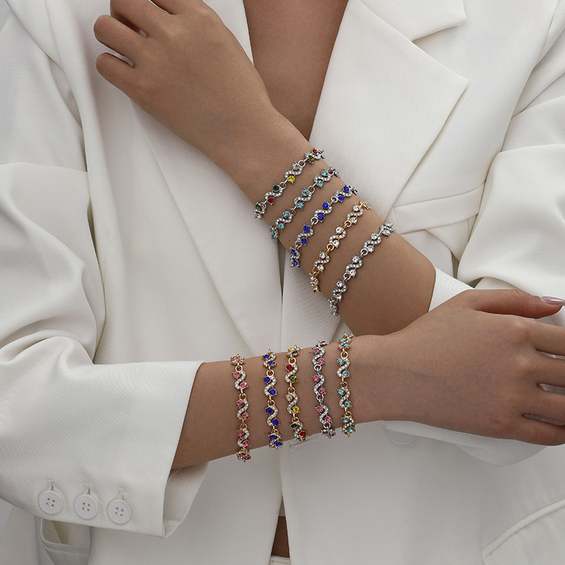 Cross-border Explosions Cross-color Zircon Seven-color Bracelet Summer All-match High-end Women's Bracelet
