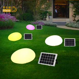Outdoor Luminous Stone Lamp Solar Waterproof Garden Lawn Decorative Lamp Landscape Courtyard Simulated Pebble Stool