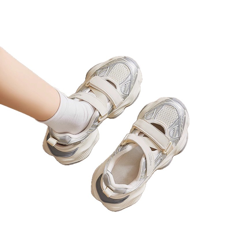 Niñas sandalias de moda versátiles 2026 verano nuevos zapatos casuales transpirables de malla para niños zapatos de carreras perforados image 6